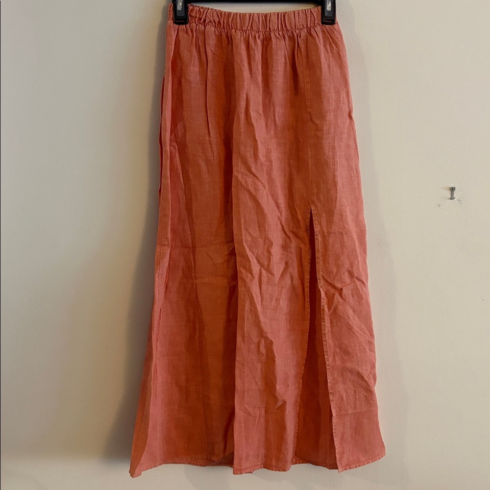 Bella Dahl Linen Pull On Skirt Size XS Salmon Pink